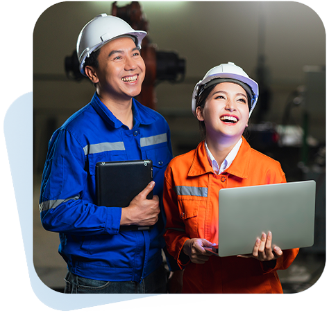 2 nhân viên của công ty TNHH Kỹ thuật Lê Gia Phát